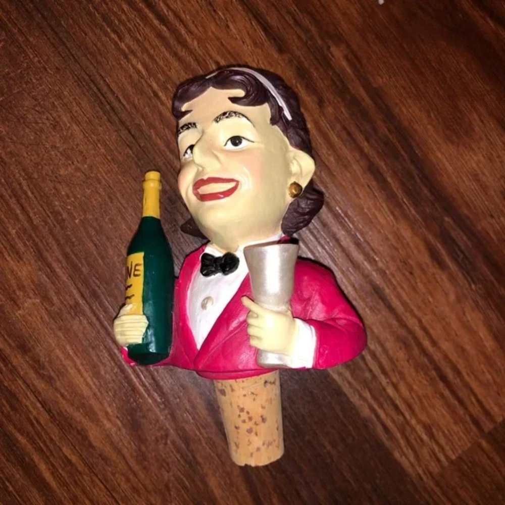 Noritake Waiter/Butler Figural Wine Bottle Topper Stopper